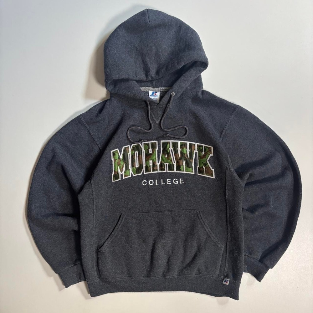Grey Mohawk College Russell Athletic Hoodie - Small